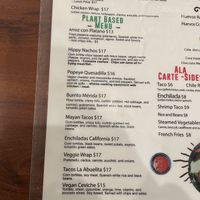 Vegan menu  at Margaritas Mexican Restaurant in Redwood City