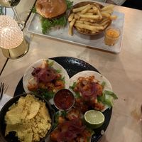 Vegan burger and cauliflower tacos   at Graffi Grill in Tromsoe