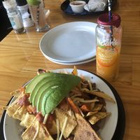 Toasted burrito and nachos  at Mika in Airlie Beach