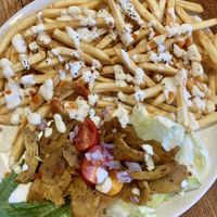 Loaded souvlaki fries  at GG Bistro in Christchurch