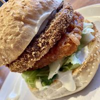 “Chickun” hash burger at GG Bistro in Christchurch