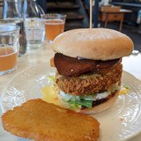 Fricken Burger with all the toppings - yummy at GG Bistro in Christchurch