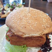 Fried tofu burger at GG Bistro in Christchurch