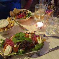 Pickles, dill pickle, 'cheese' and chips at GG Bistro in Christchurch