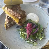 Reuben sandwich. I wish the sauerkraut wouldn’t have been so long and thinly shredded. Felt a bit weird to eat..   at GG Bistro in Christchurch