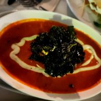 Tonato, Capsicum soup with blackened kale at GG Bistro in Christchurch