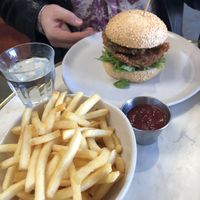 Fries and Fricken Burger at GG Bistro in Christchurch