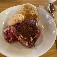 Vegan (cashew) strawberry tiramisu with rooibos almond mousse   at Tibits in Lausanne