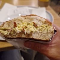 Tofu Egg Bagel (best ever) at Tibits in Lausanne