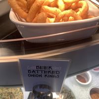 Beer battered onion rings  at Tibits in Lausanne