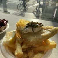 Vegan traditional fish and chips   at Pretend in Dublin