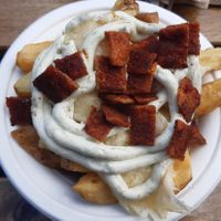 Garlic cheese chips with bacon at Pretend in Dublin