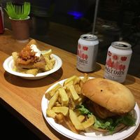 Burger and smokey vish  at Pretend in Dublin