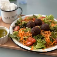 Salad with Black-eyed Pea Balls  at Casinha Cafe in Brasilia