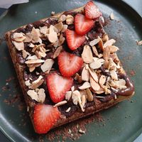 Waffle de chocolate at Casinha Cafe in Brasilia