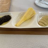 Olive pate, cheese, and hummus at Fabulas in Lisbon