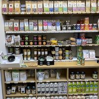 plant milk, tee, bred spreads   at V.gan in Brussels