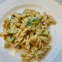 Fettuccine Alfredo wth roasted brocolli. Creamy and Delicious! at My Conscious Plate in Lake Worth