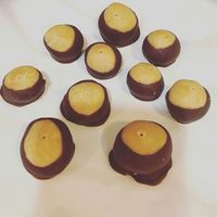 Buckeye Candy. Chocolate covered peanut butter balls. You won't miss a reese's cup after you try these. at My Conscious Plate in Lake Worth