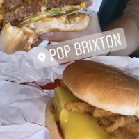 Halo burger and Smokey Carolina BBQ burger at Halo Burger in South West London