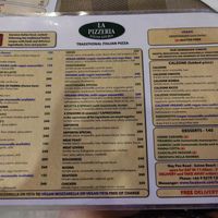Menu at La Pizzeria in Koh Tao