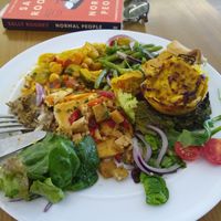 Seitan yorkshire, different salads, veg and chickpea curry at DaTerra - Rua da Rosa in Lisbon