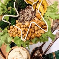 Buddha bowl so delicious I got extra chickpeas  at Fruit Fusion in Phuket