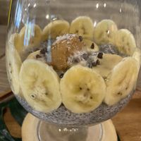 Chia seeds  peanut butter and banana at Fruit Fusion in Phuket
