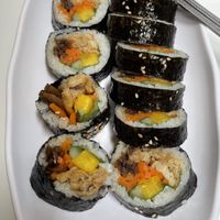 Fried Tofu Gimbap at Maru JaYeonSik Kimbap in Seoul