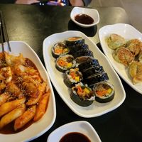 tteobokki, kimbap, mandu at Maru JaYeonSik Kimbap in Seoul