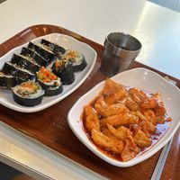 Tofu Gimbap and Tteokbokki  at Maru JaYeonSik Kimbap in Seoul