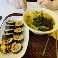 Kimbap was nice😄And a hearty Udon🍜   at Maru JaYeonSik Kimbap in Seoul