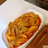 Tteokbokki with vegan odeng👍 at Maru JaYeonSik Kimbap in Seoul