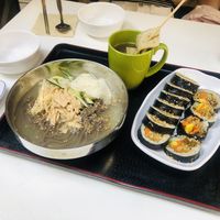 매밀국수물 (Cold Buckwheat Noodles In Radish Water) & 비건 오뎅 (Vegan Odeng) & 유부김밥 (Fried Tofu GimBap) 💚  at Maru JaYeonSik Kimbap in Seoul