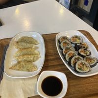 Dumplings and gimbap  at Maru JaYeonSik Kimbap in Seoul