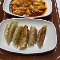 Tteokbokki and fried Dumplings  at Maru JaYeonSik Kimbap in Seoul