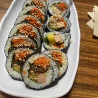 Vegan ham gimbap  at Maru JaYeonSik Kimbap in Seoul