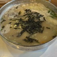 Rice cake and dumpling soup  at Maru JaYeonSik Kimbap in Seoul