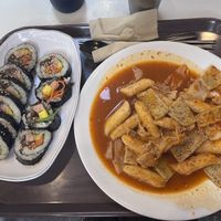 Tteokbokki + soy ham Gimbap   at Maru JaYeonSik Kimbap in Seoul