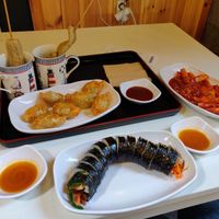 Korean street food at Maru JaYeonSik Kimbap in Seoul