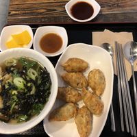 Udon and dumplings  at Maru JaYeonSik Kimbap in Seoul