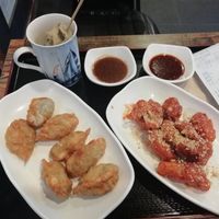 Odeng, fried mandu and chicken at Maru JaYeonSik Kimbap in Seoul