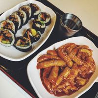 김밥 & 떡볶이 (kimbap & tteokbokki) at Maru JaYeonSik Kimbap in Seoul