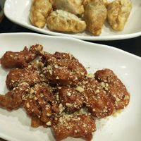 Spicy Korean "chicken" at Maru JaYeonSik Kimbap in Seoul