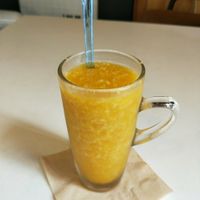 Icy corn drink at Maru JaYeonSik Kimbap in Seoul