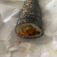 Takeaway (order in store only) tofu gimbap and chicken at Maru JaYeonSik Kimbap in Seoul