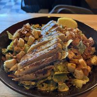 Chicken ceaser salad. Amazing!!!  #Veganuary at Real Fake Meats in Halifax