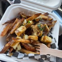 small Poutine to go at Real Fake Meats in Halifax