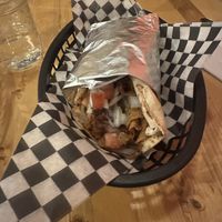 Donair, definitely get with onions  at Real Fake Meats in Halifax