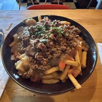 Vegan donair poutine   at Real Fake Meats in Halifax